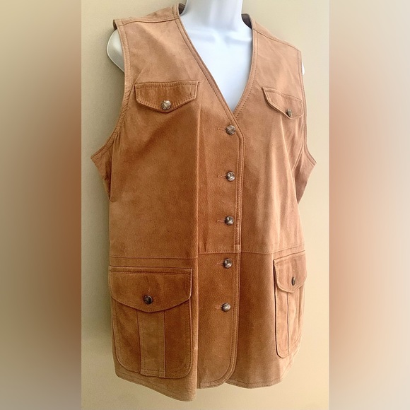 Tan Suede Vest Jacket - Picture 3 of 12